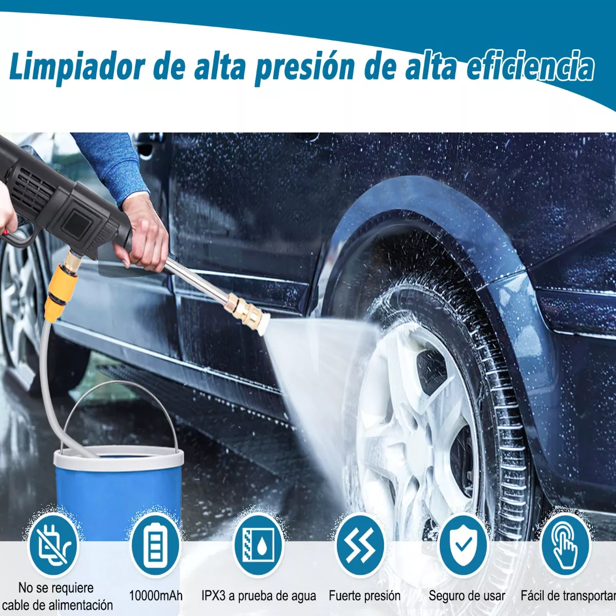 🔥HIDROLAVADORA PORTATIL CON 2 BATERIAS DE 98V🔥