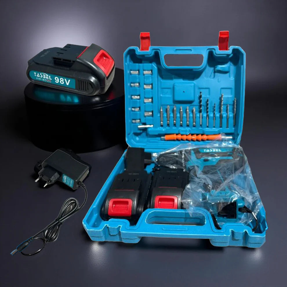 PACK PROFESIONAL TALADRO INALAMBRICO 98V➕HIDROLAVADORA 48V➕SET HERRAMIENTAS 46PZAS.🔧🧰✨