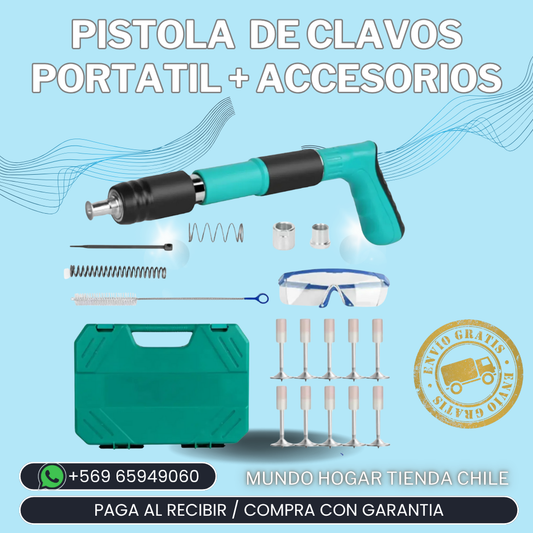 PISTOLA DE CLAVOS PORTATIL + ACCESORIOS 🎁👉