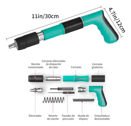 PISTOLA DE CLAVOS PORTATIL + ACCESORIOS 🎁👉