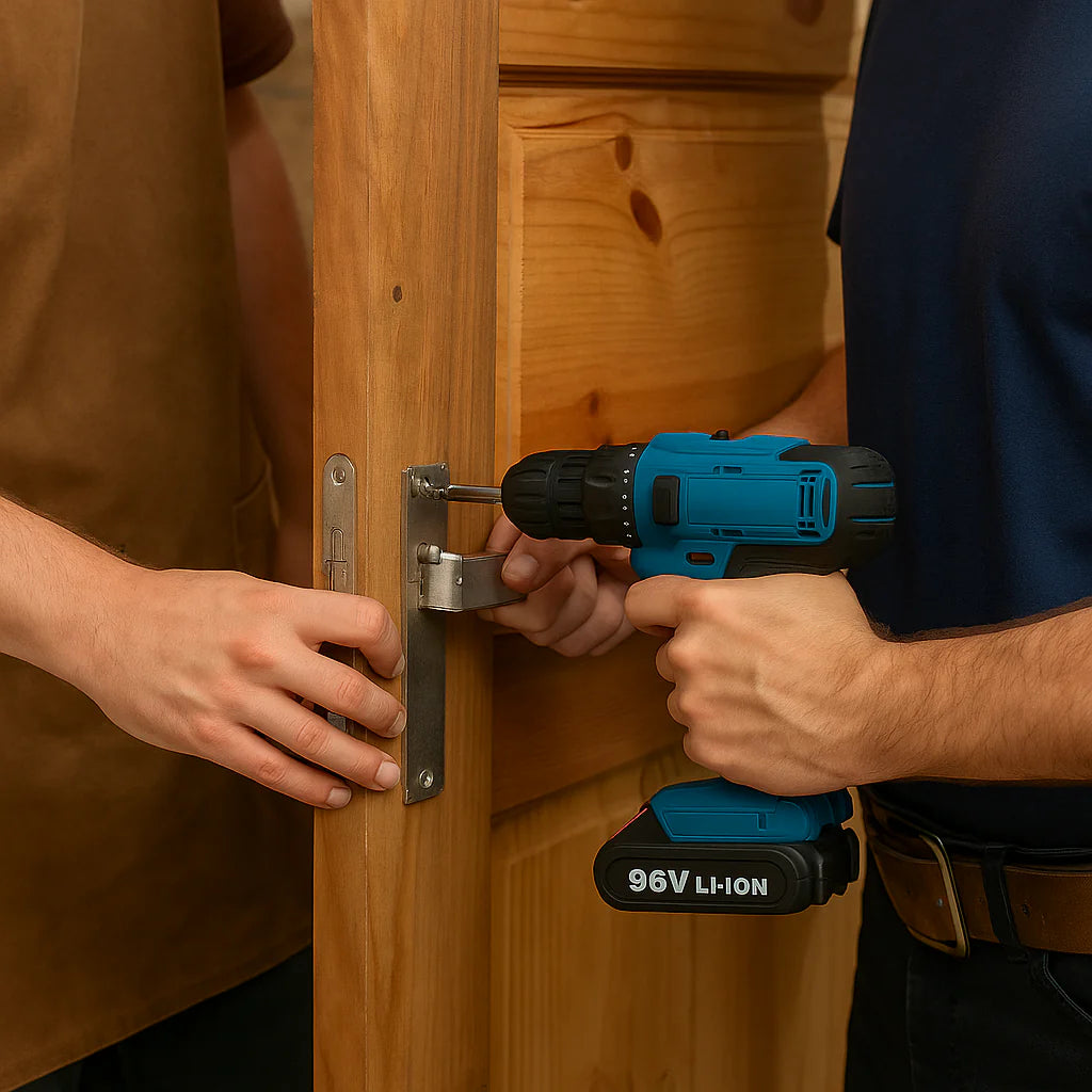 PACK DE TALADRO DE DOS BATERIAS DE 96V Y KIT DE HERRAMIENTAS DE 42 PIEZAS